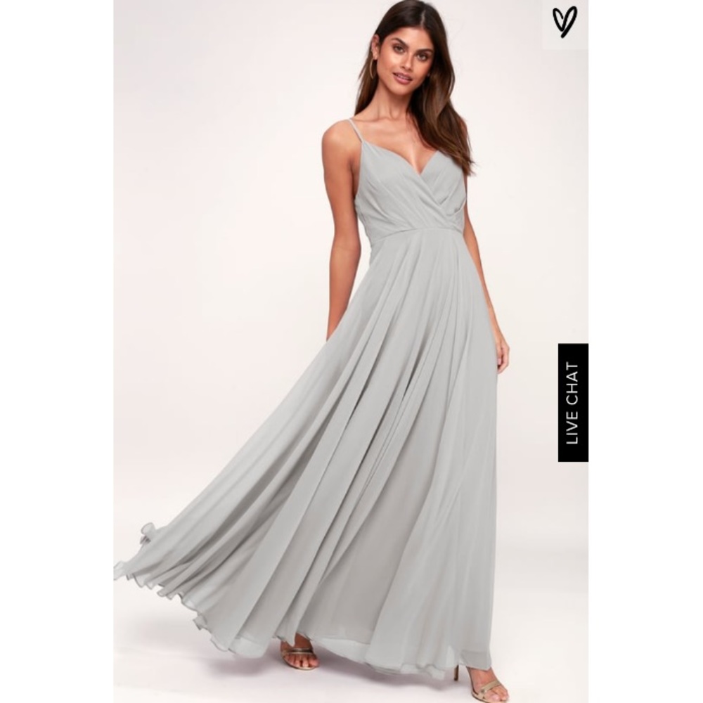 NWOT Lulus Gray Formal Gown